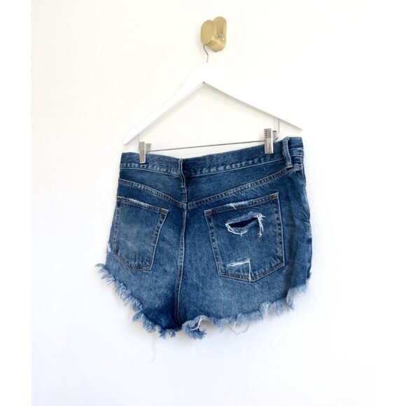 NEW! We the Free Distressed High Waist Cutoff Button Fly Denim Jean Shorts SZ 31 - Picture 4 of 6